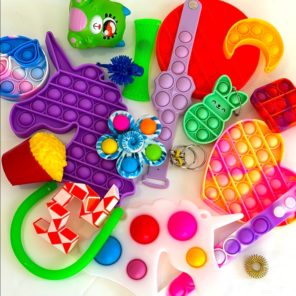HUGE LOT!! Colourful Pop Fidget Toy Set Collectibles Popit